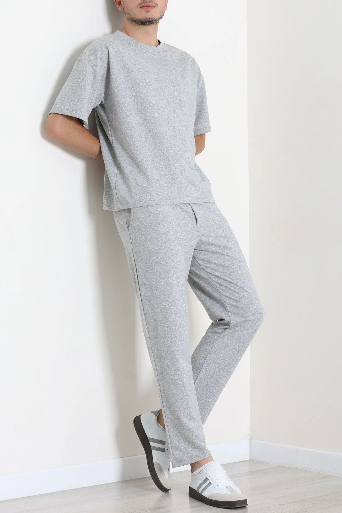 İki İplik Relaxed Baggy Erkek Takım Gri - 80273.1567.