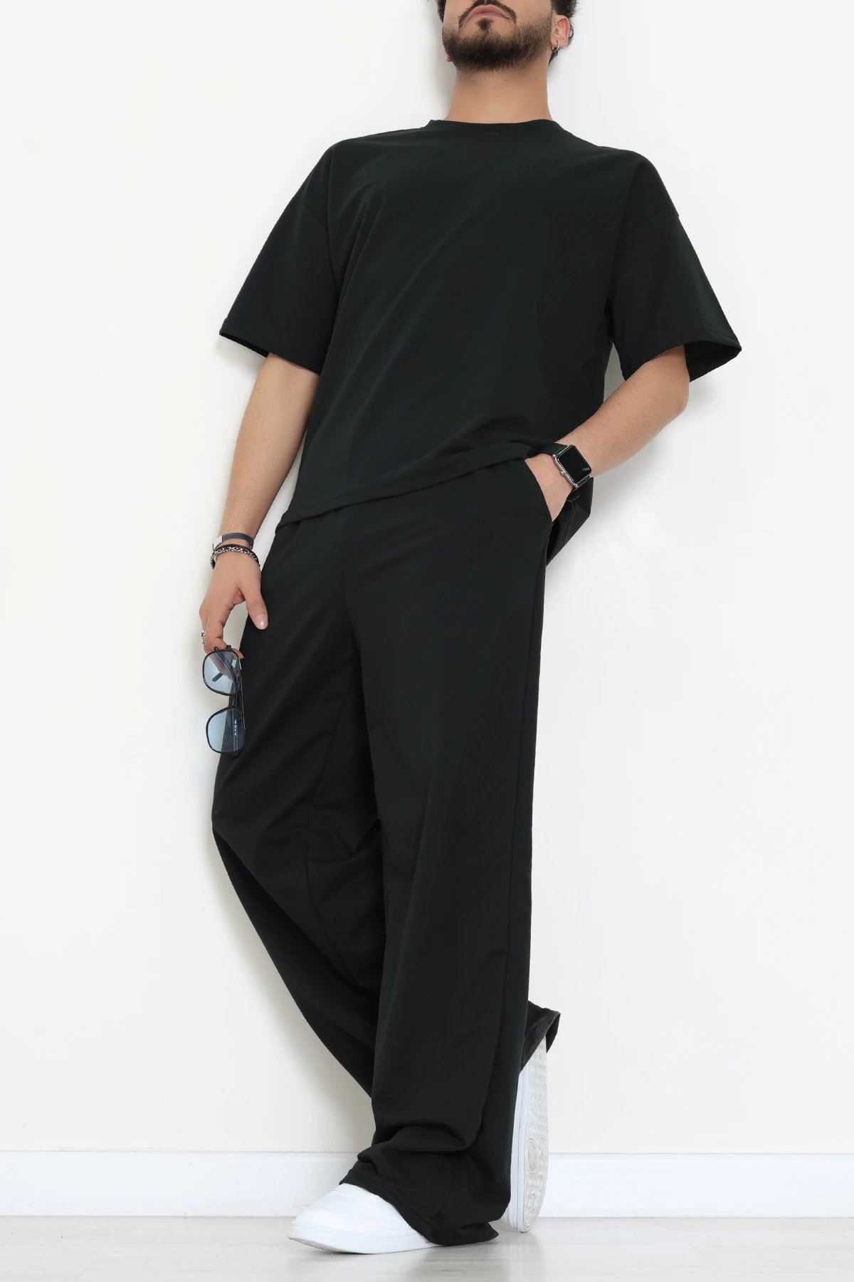 İki İplik Oversize Erkek Takım Siyah - 80273.1567.