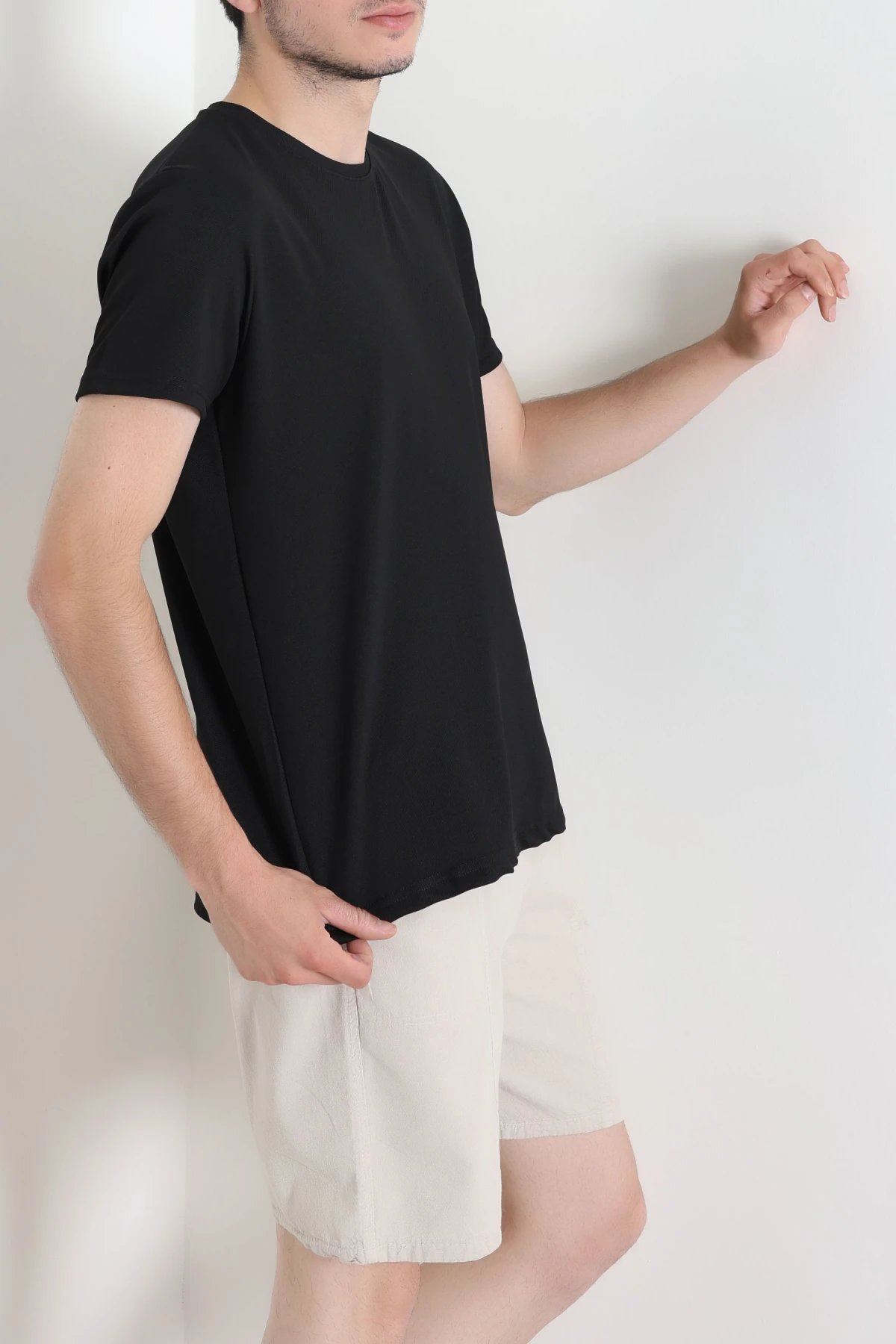 Polyester Örme Erkek Tişört Siyah - 75100.275.