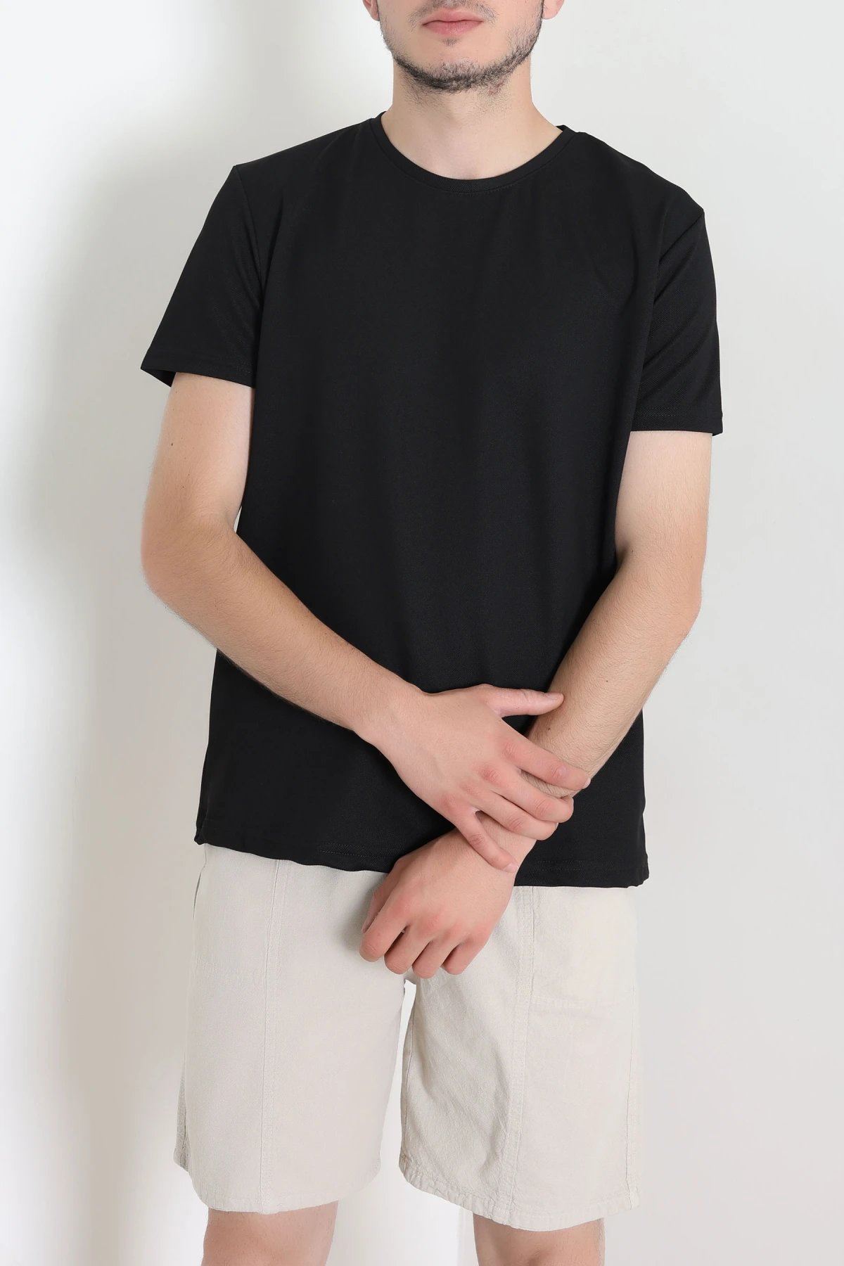 Polyester Örme Erkek Tişört Siyah - 75100.275.