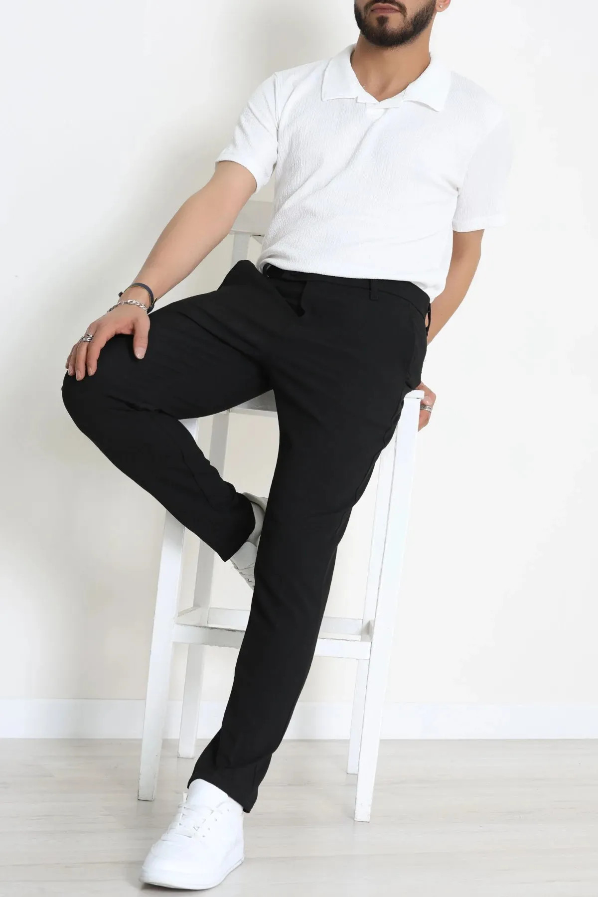 Regular Fit Erkek Kumaş Pantolon Siyah
