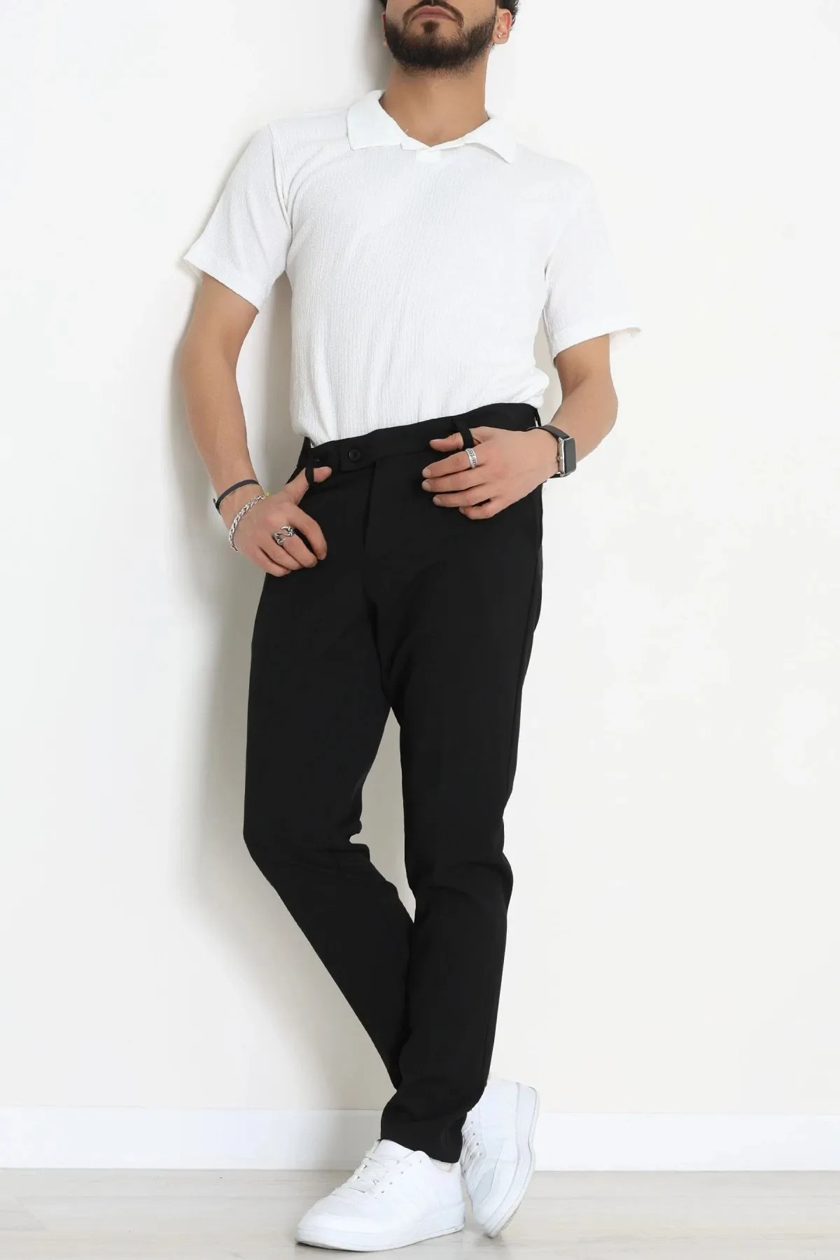 Regular Fit Erkek Kumaş Pantolon Siyah