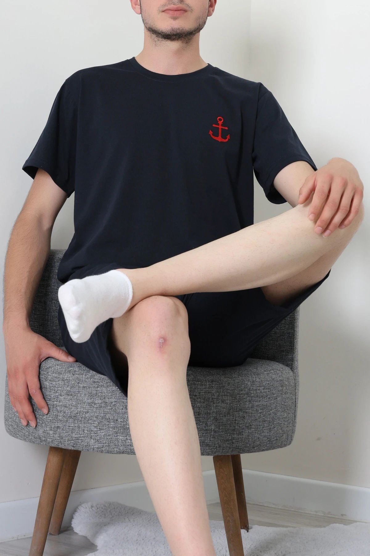 Süprem Şortlu Erkek Pijama Takımı Lacivert