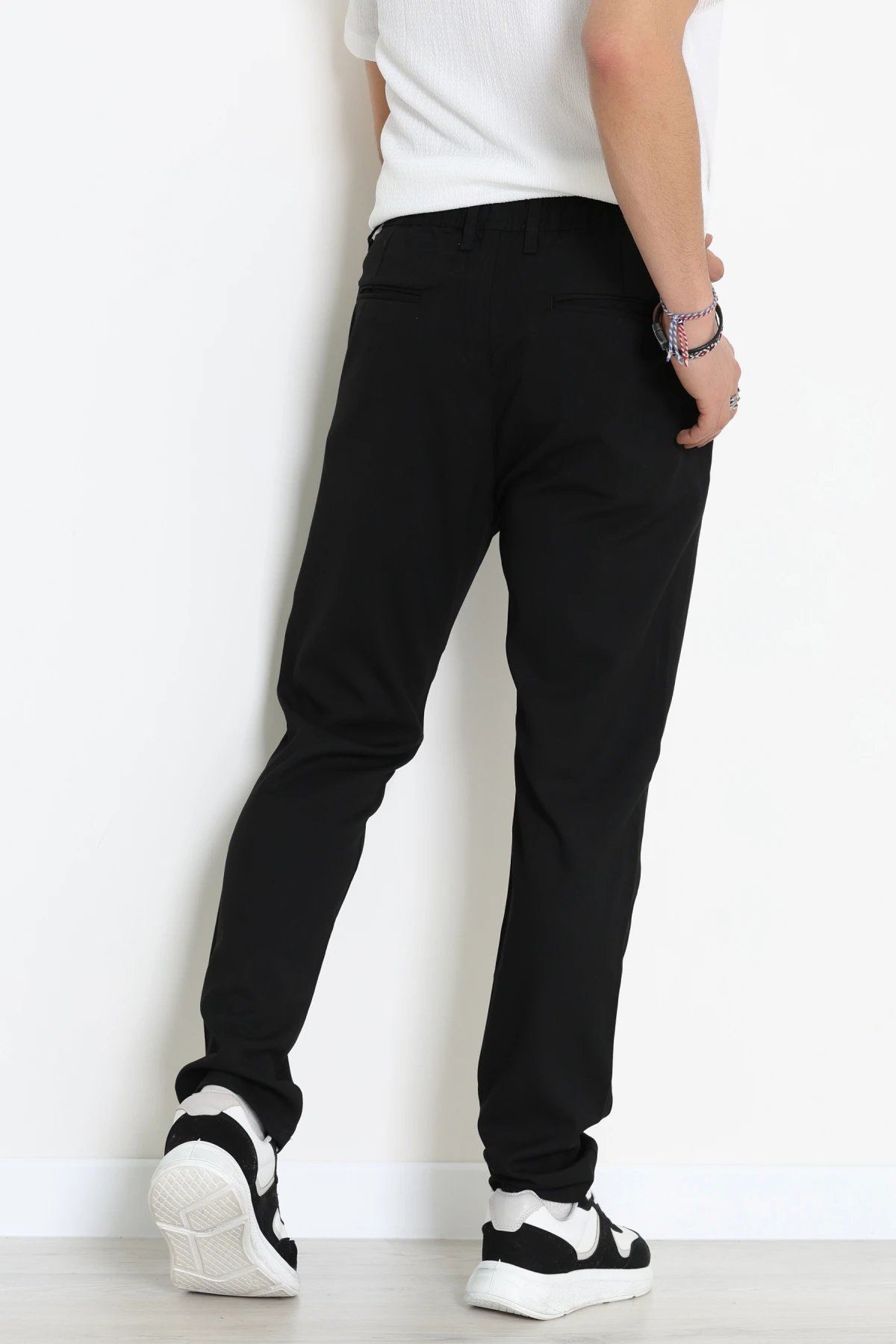 Dokuma Beli Lastikli Erkek Jogger Pantolon  Siyah - 42515.2091.