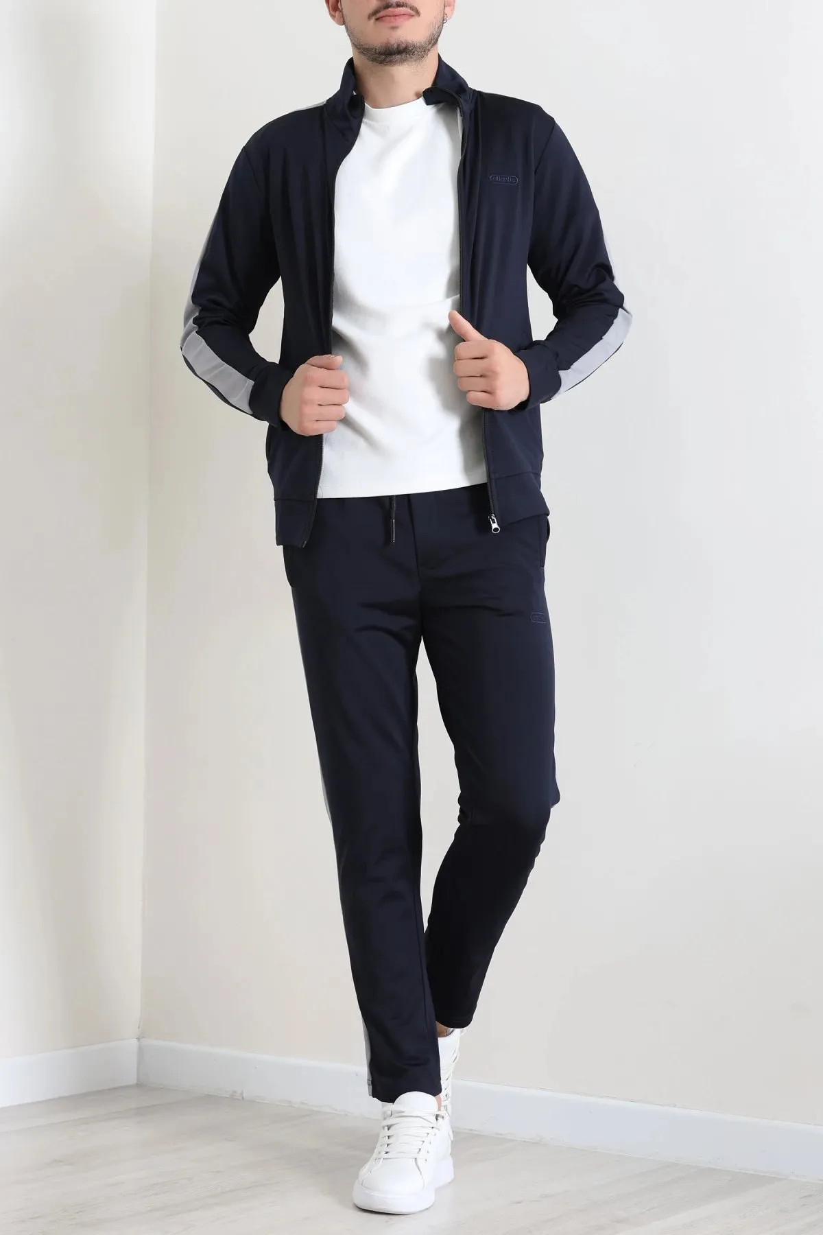 Dalgıç Dik Yaka Jogger Erkek Eşofman Takımı Lacivert